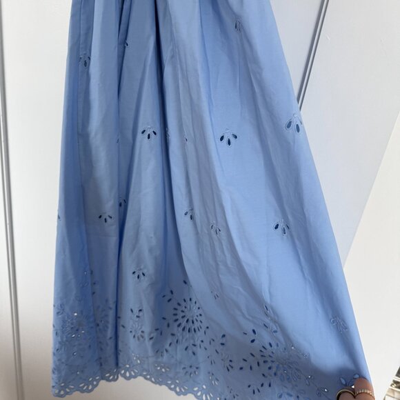 NWT Altuzarra Lydia Eyelet Midi Dress Wrap Open Neck Slit Skirt Cuffed Sleeves - Picture 12 of 12